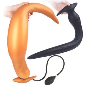 Super Long Anal Plug Enorme Butt BDSM Produto Inflável S vagina Dilator Adulto Brinquedo Sexy Erótico Para Homens Mulheres Casais