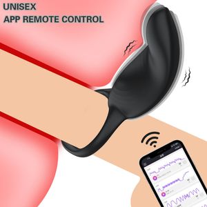 Massage App Control Penis Ring Fördröjd Ejaculation Cock Ring Clitoral Stimulator Male Onani Vibrerande Egg Pussy Sexleksaker för par