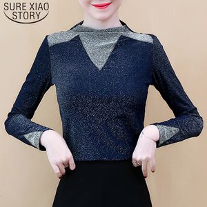 Coreano sexy slim slim blusa e tops blusas mujer de moda outono outono inverno camisas inferiores 6966 50 210510