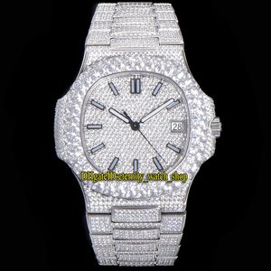 Eternity Watches 2021 TWF PAVED DIAMONDS 5711 324SC 324CS Automatiska herrar Titta helt isade ut stora diamantram Stick Markers sida med diamantss stålarmband