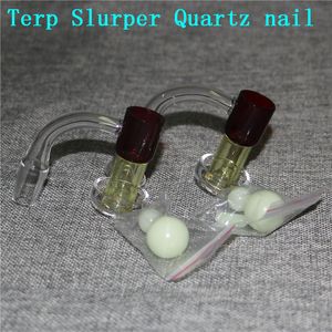 Rökning Tillbehör Terp Slopper Quartz Banger med glaspärlor Pärlor Ruby Marmor piller för vatten Bong Dab Rig Nail Fased Edge Blender W 28mm Long Barrel