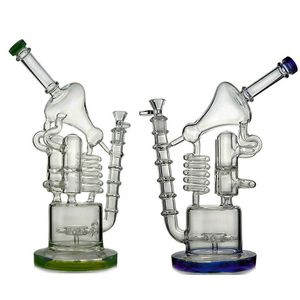 Bubbler Mobius Matrix Huge Bong Hookahs 5"Thick Glass Water Bongs Sidecar 14mm Female Joint Pipes 12 Inch Oil Rigs With Bowl