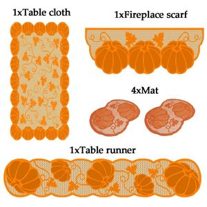 Table Cloth A Variety SpecificationsTable Runner Lace Classic Pumpkin Halloween Cover Thanksgiving Topper Set For Home Decor