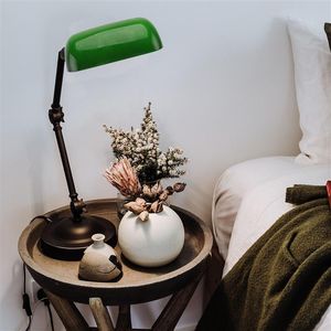 Lamp Covers & Shades Vintage Green Rustic Table Glass Retro Lampshade Bedroom Bedside Shade Office Reading Desk Light Cover