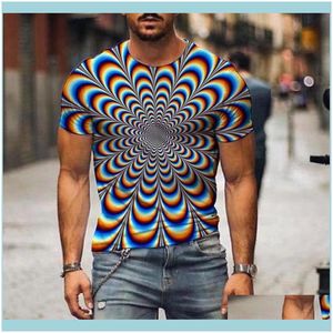 T-shirt S Abbigliamento da uomo Abbigliamento da uomo Magliette grafiche Ragazzi Moda 3D Digital Tees Divertenti modelli di ipnosi Quotidiani Top Basic Maniche corte