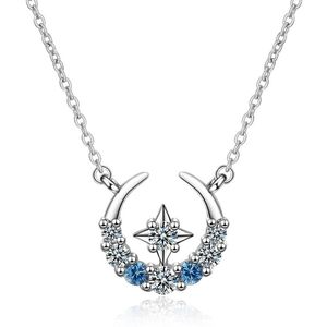 Подвесные ожерелья Star Moon Collece Water Drop Water Short Clabicle Chain Diamond Women Friend Gift Оптовые пакеты