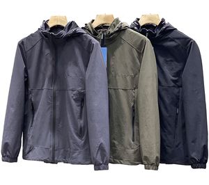 Heated Jacket toptan satış-Üst versiyon tasarımcıları erkek high end ceket isı esneklik hayvan nakış desen Avrupa su geçirmez açık spor rüzgarlık kapşonlu yüksek kaliteli büyük boy L XL
