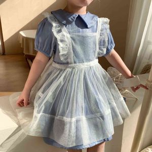 Sommer Mädchen 2 stücke Kleid Set Outift für Kinder Rüschen Party Maid Princess Kostüm Kleidung 210529