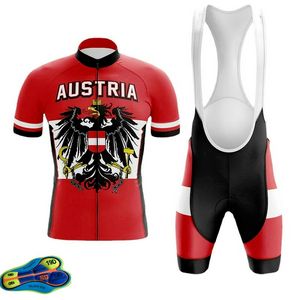 Cykling Jersey Set Österrike Sommar Cykla Kläder Män Road Bike Shirts Suit Cykel Shorts MTB Ropa de Mujer 100% Polyester