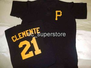 Personalizzato ROBERTO CLEMENTE Pullover Baseball JERSEY BLK Stitch Qualsiasi nome Numero Uomo Donna Maglia da baseball giovanile