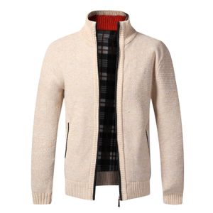 Mäns modejacka Pure Bomull Slim Stand Collar Zipper Solid Färg Varma Topp 8 Färger 2021 Höst / Vinter Streetwear M-4XL Y0907