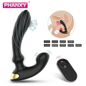 Вибраторы NXY Phanxy Silicone Remote Anal Vibrator для мужского массажер -массажер для подключения для взрослых для взрослых мастурбаторов женщин Стимулятор влагалища 1119