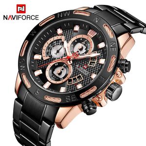 Naviforce Men Klockor Top Brand Fashion Sport Klockor Mäns Vattentät Quartz Armbandsur Man Datum Klocka Relogio Masculino 210517