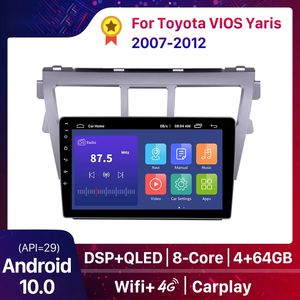 トヨタVios Yaris 2007-2012のための車DVDのwifi GPSナビゲーションラジオマルチメディアプレーヤー2din Android 10 9インチ