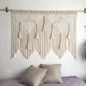 Gobeliny Gobelin Wall Wiszące Macrame Woven Bohemian Decor Room Estetyczna kurtyna Sypialnia 100x120cm