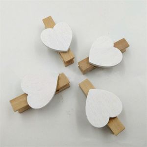 100pcs Heart Shaped Clip Streamers 35mm Woodiness Small Wooden Clips Photo Wood Splint Decorate Leaving A Message Note Clamp 13dc Y2