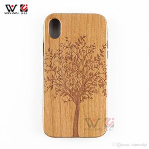 Custodie per telefoni resistenti ai graffi per iPhone 6 7 8 Plus 11 12 Pro XS XR X Max Moda di lusso in legno di bambù Modello personalizzato Cover posteriore Shell