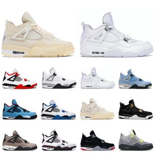 Scarpe da basket da uomo 4s University Blue Taupe Haze White Cement Sail back cat fire red sneaker da donna sneakers sportive da esterno taglia 7-12