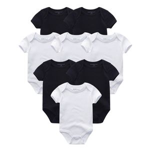 3/5/6/8 adet Katı Pamuk Unisex Doğan Bebek Kız Giysileri Bodysuits Kısa Kollu Erkek Bebek Giysileri Tulum Baskı Ropa Bebe 211023