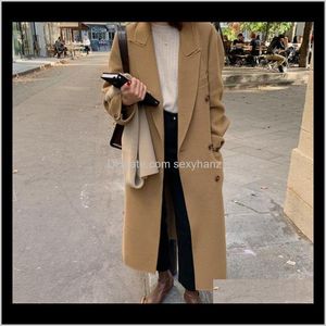 Blends Outerwear & Coats Clothing Apparel Drop Delivery 2021 Womens Doubles Double-Breasted Easing In Europe And The Profile Type Of Stretche