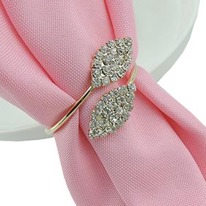 Shiny Crystal Diamonds Gold Napkin Ring Wrap Serviette Holder Wedding Banquet Party Dinner Table Decoration Home Decor DH8667