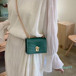 Designer axelväskor Mini Stone Pattern Chain Bag Kvinnors Solid Color Cool Square Sling Casual Enkel Axel / Crossbody Fashion