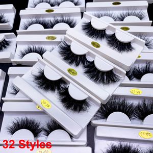 Luxus 25mm Nerz Wimpern Falsche Wimpern Lange 3D 5D Weiche Unordentliche Flauschigen Wimpern Make-Up Natürliche Dramatische Gekreuzte dicke Volumn Maquiagem