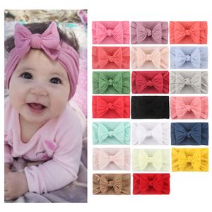 New Baby Hairband Meninas Turbante Kids Headbands Bow Nó Headbands Macio Moda Headwraps Acessórios De Cabelo Nylon