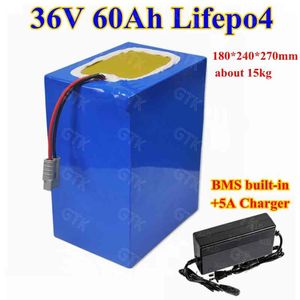 Pakiet akumulatorów litowych LifePo4 36V 66 V 60AH z BMS 12s dla roweru elektrycznego o mocy 3000 W E-Scooter Hub Silnik+ładowarka 5A