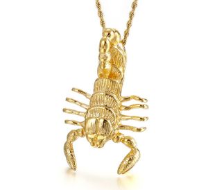 Large Silver / Gold Gothic Scorpion King Pendant Charms Stainless Steel Biker Necklace Jewelry for Mens Holiday Gifts 4mm 22 inch