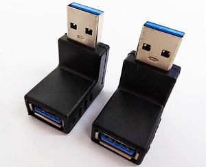 Datoranslutningar, upp vinklad 90 graders USB3.0 Man / Kvinnlig adapter, USB3.0-Adapter En man till kvinnlig / 10st