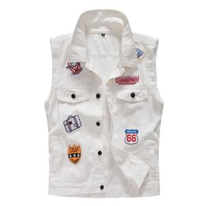 Men's Vests 2021 Selling Spring Autumn Vintage Denim Vest Male White Ripped Sleeveless Jackets Men Hip Hop Jean Waistcoats Clothing 103