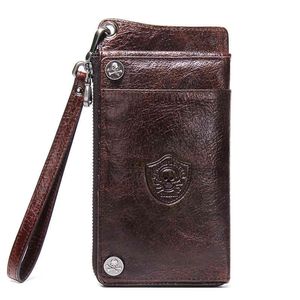 Nxy Wallet Contact s Men s Genuine Leather Clutch Man Walet Brand Luxury Male Purse Long Zip Coin 6 5" Phone Pocket 0212