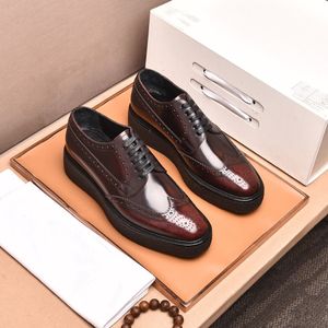Nazik Erkekler Moda Marka Tasarımcısı Hakiki Deri Erkek İş Oxfords Casual Platform Flats Boyut 38-44 İçin Yüksek Kalite 2021 Resmi Elbise Ayakkabı
