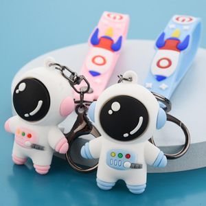 Kreatywny Cute Cartoon Miękki Klej Astronauta Klucz Pierścień Spaceman Car Breloczek Para Plecak Wisiorek Prezent DIY Keychain Akcesoria