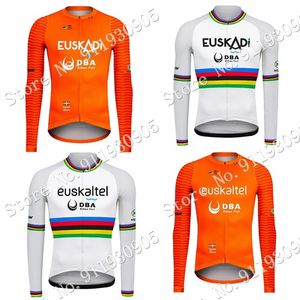 Euskaltel DBA Euskadi 겨울 2021 사이클링 저지 긴 소매 의류 망 레이스 도로 자전거 셔츠 자전거 탑 MTB 유니폼 Ropa