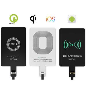 Adattatore di caricabatterie wireless con micro USB Type C di auto per Samsung Huawei per iPhone per ricevitore di ricarica wireless Android Qi
