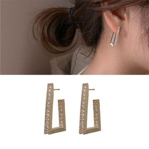 Koreaanse verklaring Drop Oorbellen voor Vrouwen Geschenken Mode sieraden Vintage Simple Geometric Gold Silver Earring Findings