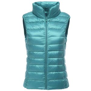 Packbare, ultraleichte, ärmellose Damen-Winter-Daunenjacke, weiße Entenfeder, warme Weste, Daunenweste, Oberbekleidung, Mäntel für Damen 211130