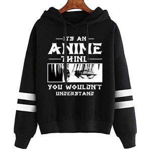 2021 Anime Anime Anime Titan Hoodie Pullovers Tops 긴 소매 캐주얼 패션 스트라이프 스웨터 의류 Unisex Y0803