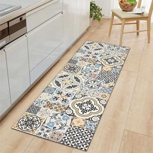 Bohemian Kitchen Carpet Doormats Flannel Entrance Door Mats Soft Floor Rugs for Living Room Bedroom Bathroom Kitchen 211204