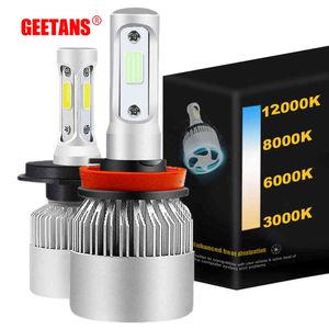 geetans 72w 8000lm H11車のヘッドライトの電球H1 LED H4 H7 H3 880 9005オートフォグランプライト3000K 4300K 6500K 8000K 12000K 2PCS