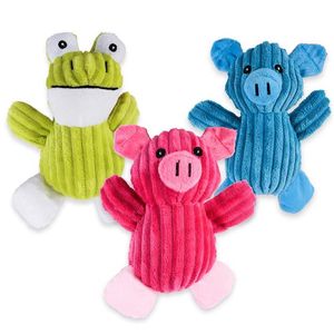 Pluszowe zabawki psa Squeaky Pig Frog Puppy Chew Toy Interactive Cat Zabawki Pet Dog Sound Zabawki dla małych średnich psów