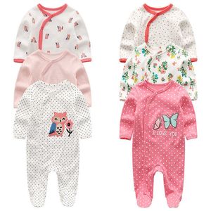3&4Pcs Baby Rompers Long Sleeve Jumpsuit born Clothes Winter Pajamas Baby Girl Boys Clothes Warm infantil toddler costumes 210722