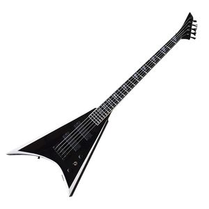 5-String Black V-Shaped Electric Bass Guitar with Rosewood Fretboard
