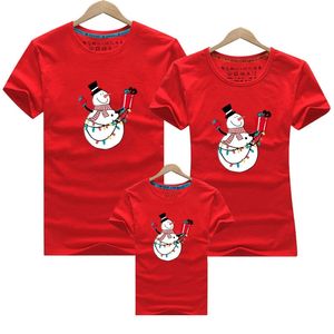 Jahr Papa Mama Baby Weihnachten Schneemann Kleidung Familie passende Outfits Kleidung Mutter Tochter Vater Sohn Mama und ich Shirt 210417