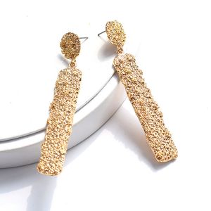 2021 Mode Einfache Retro Metall dünn übertrieben große baumeln ohrring Geometrische Aussage Lange Ohrringe für Frauen Mädchen Party