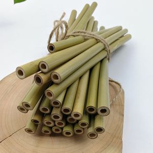 20/23 cm Reusable Green Color Bamboo Bere cannucce eco amichevole paglia naturale