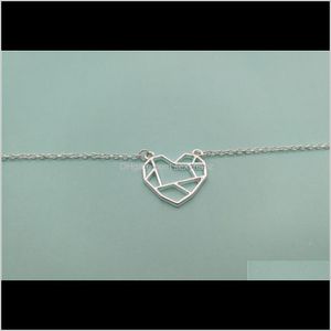 Charm Jewelry Drop Delivery 2021 30Pcs- B056 Wire Wrapped Open Heart Con Map Bracciale Love Peace Symbol Sign Bracciali per coppie K3T9A