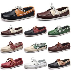 Mężczyźni Casual Shoes Trzy Czarny Biały Popularny Oddychający Srebrny Taupe Mahogany Browns Joggings Workings Lows Miękkie Multi Skórzane męskie trampki Na zewnątrz Trenerzy